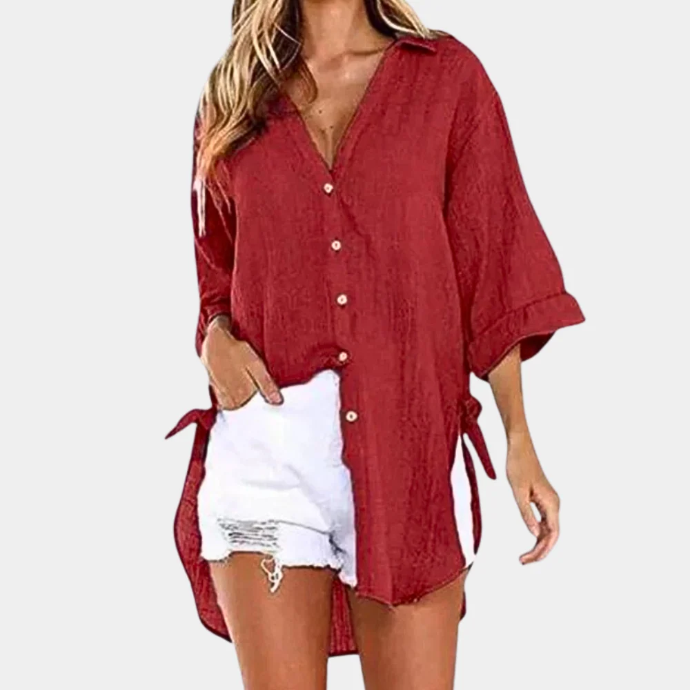 Breathable women’s blouse – casual fit, lightweight fabric, for summer outings - Image 7