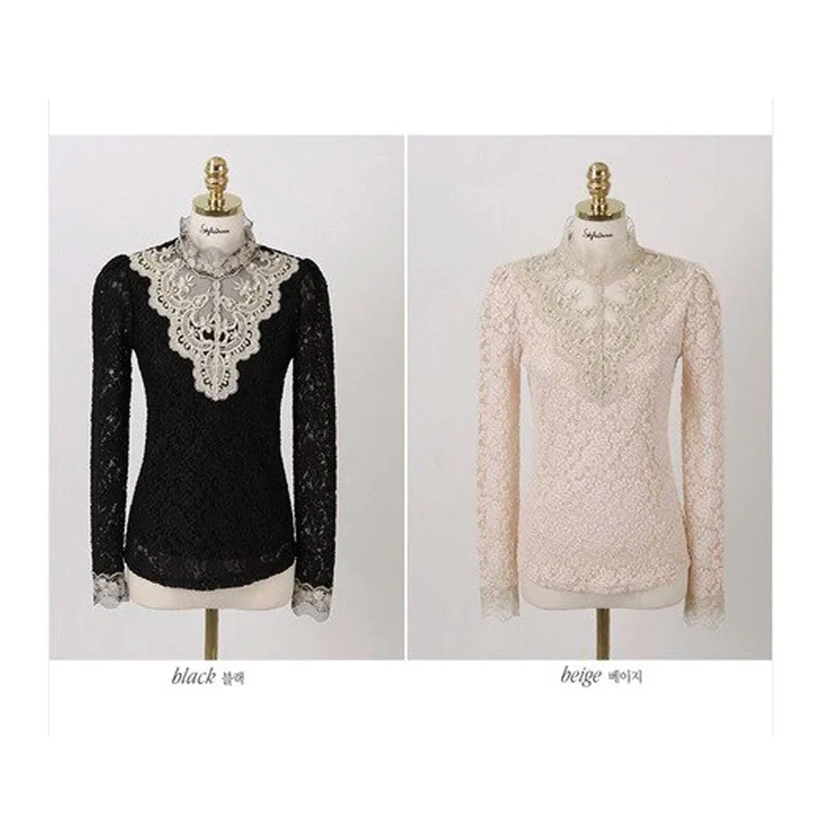 Breathable women's blouse – casual cut with embroidery and lace, for festive occasions - Image 7