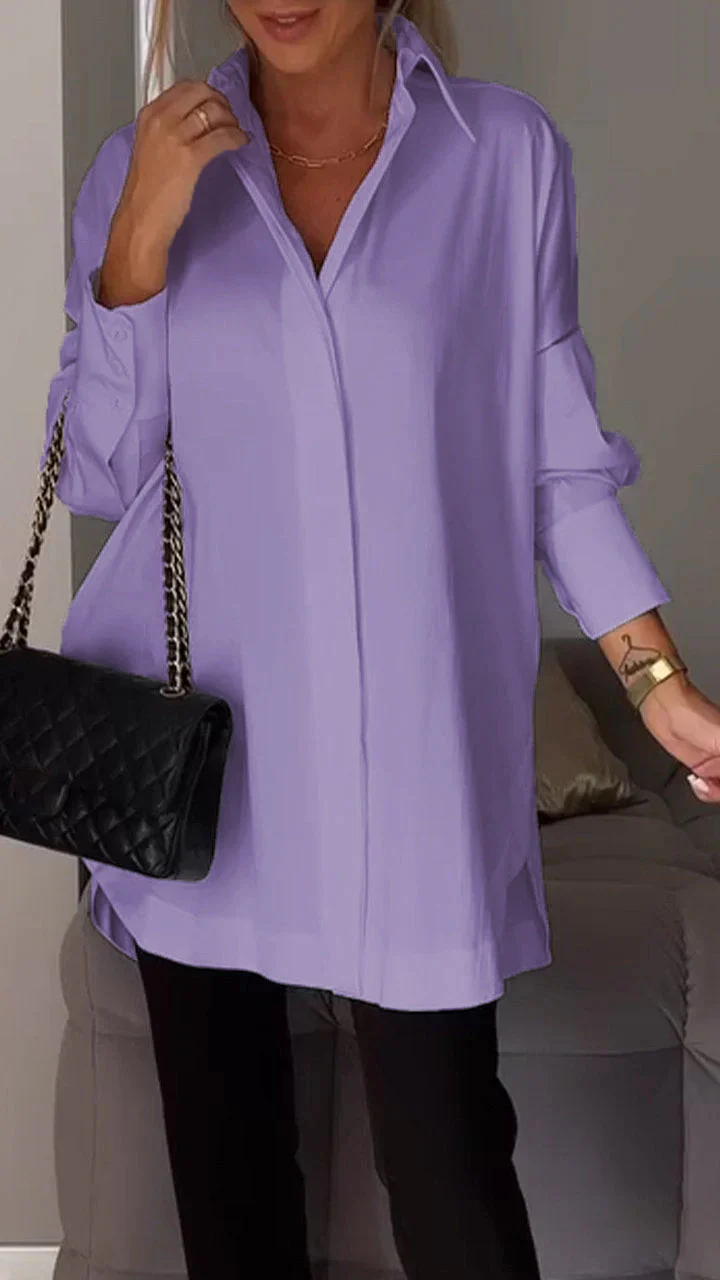 Breathable women's blouse – classic white cotton, for work or casual outings - Image 4