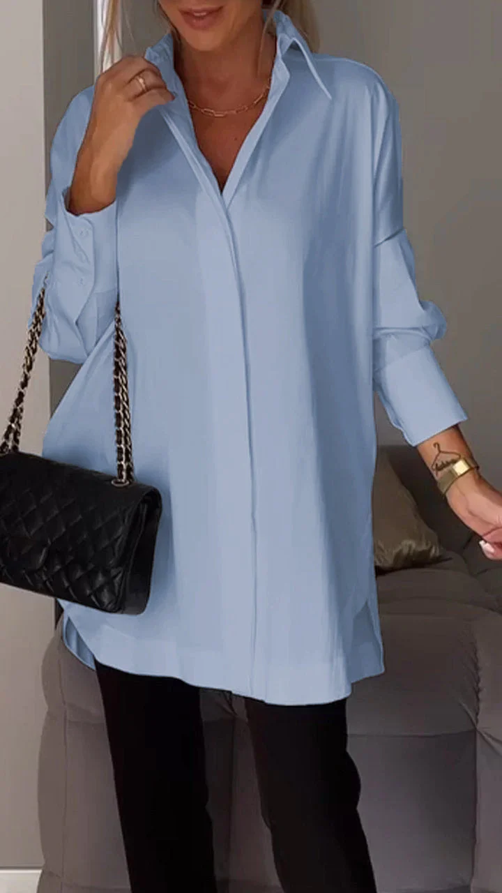 Breathable women's blouse – classic white cotton, for work or casual outings - Image 5
