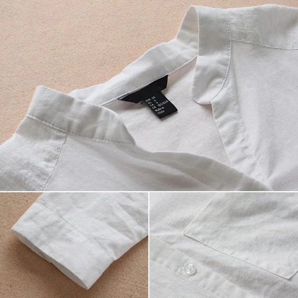 Breathable women's blouse – relaxed fit, linen-cotton blend, for everyday wear - Image 2