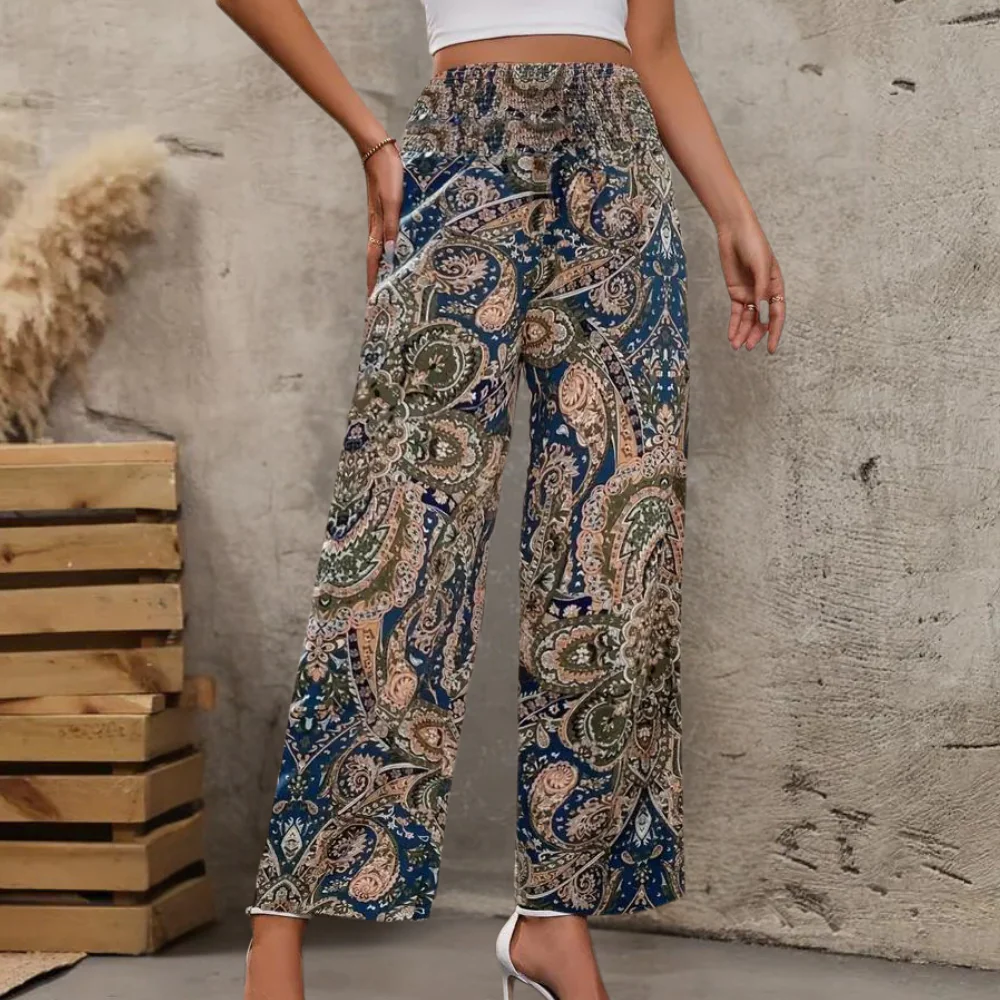 Breathable women’s boho pants – wide-leg design, cotton, for summer vacation - Image 6