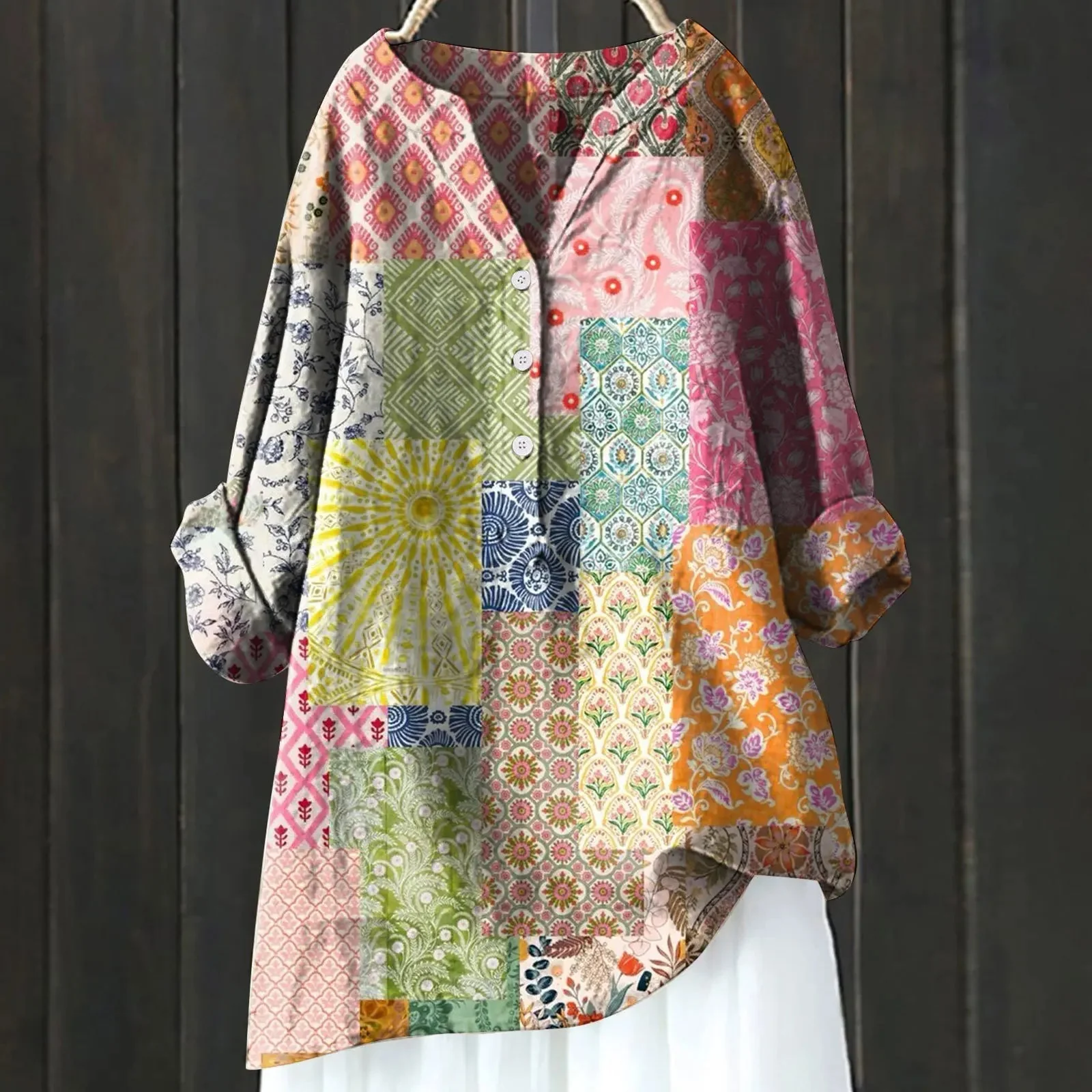 Breathable women's button-up shirt – classic cut, high-quality cotton, for versatile occasions - Image 7