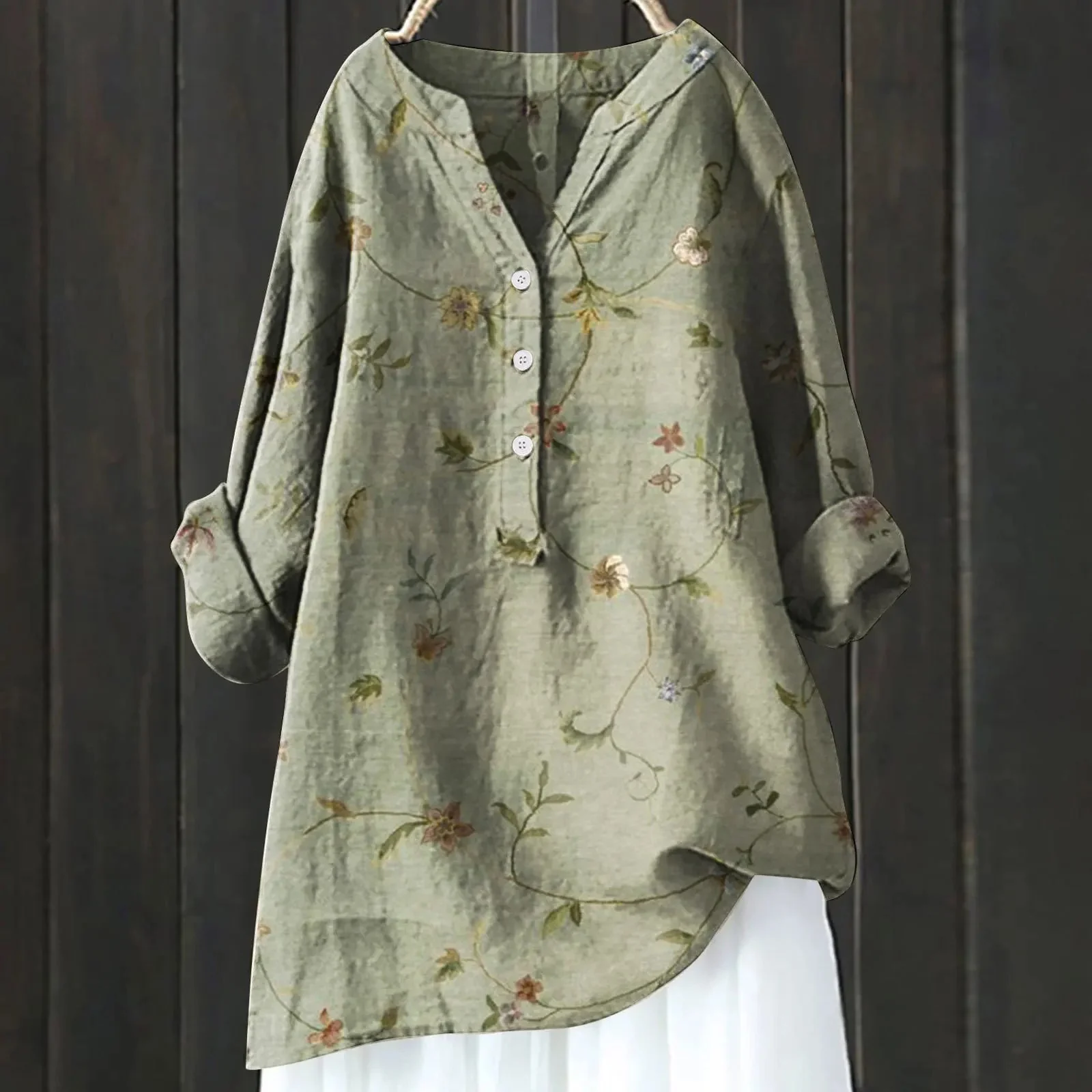 Breathable women's button-up shirt – classic cut, high-quality cotton, for versatile occasions - Image 9