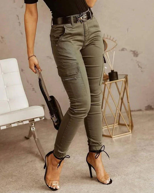 Breathable women's cargo jeans – relaxed fit, durable cotton blend, for everyday wear - Image 5