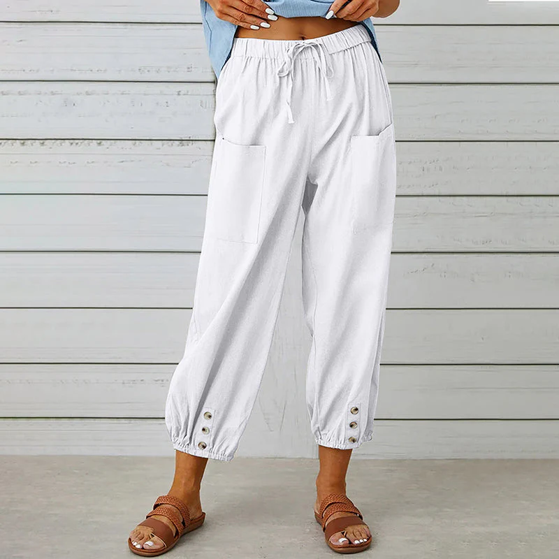 Breathable women's casual pants – elastic waistband, soft fabric, for everyday wear and sports - Image 7