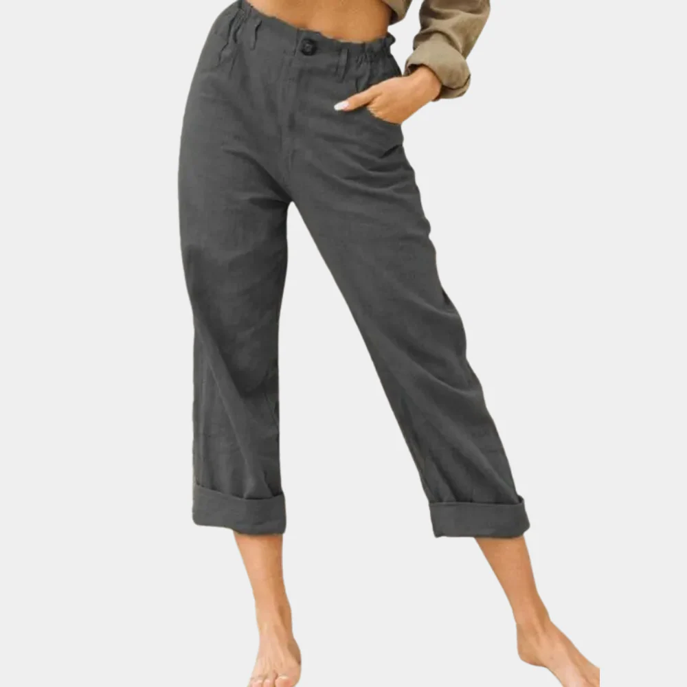 Breathable women's casual pants – relaxed fit, lightweight cotton blend, for everyday wear - Image 2