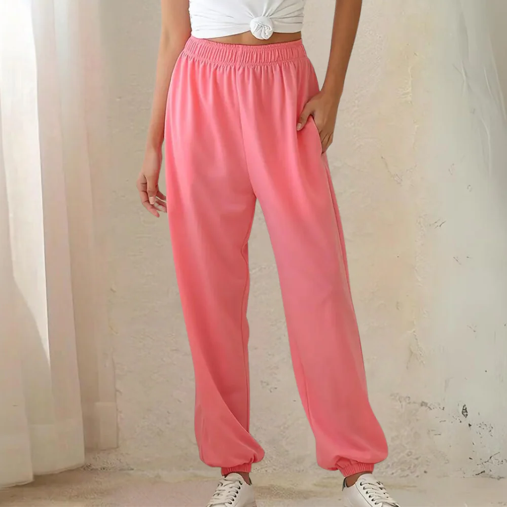 Breathable women's jogger pants – high-waisted, soft polyester, for casual wear - Image 9
