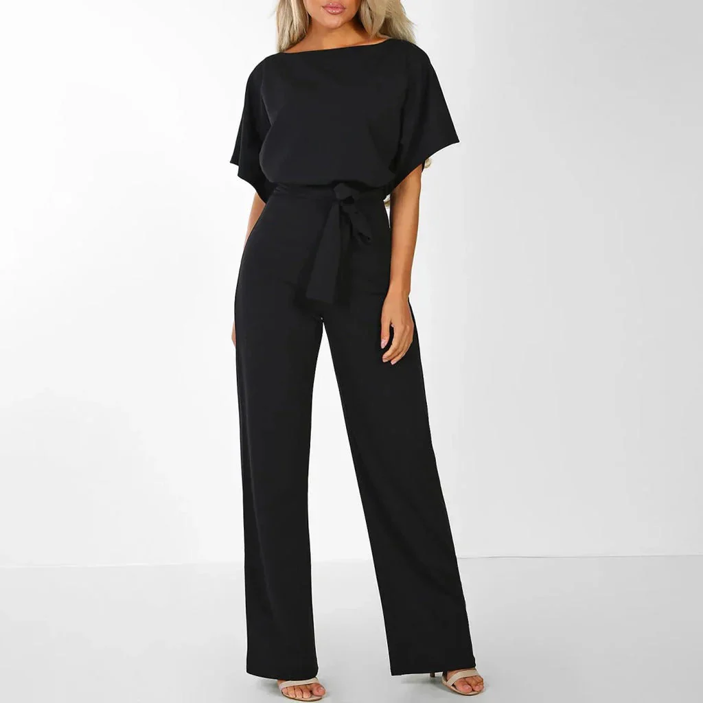 Breathable women's jumpsuit – flowing top, wide legs, for weddings and formal events - Image 2