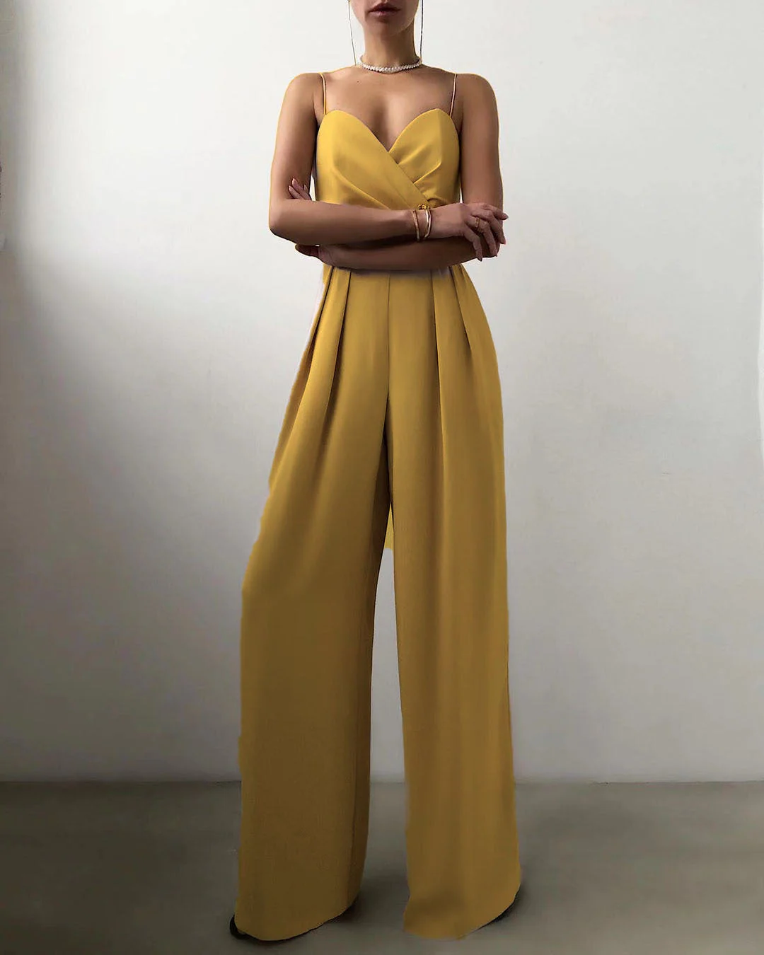 Breathable women's jumpsuit – high waist, straight leg, for summer events - Image 11