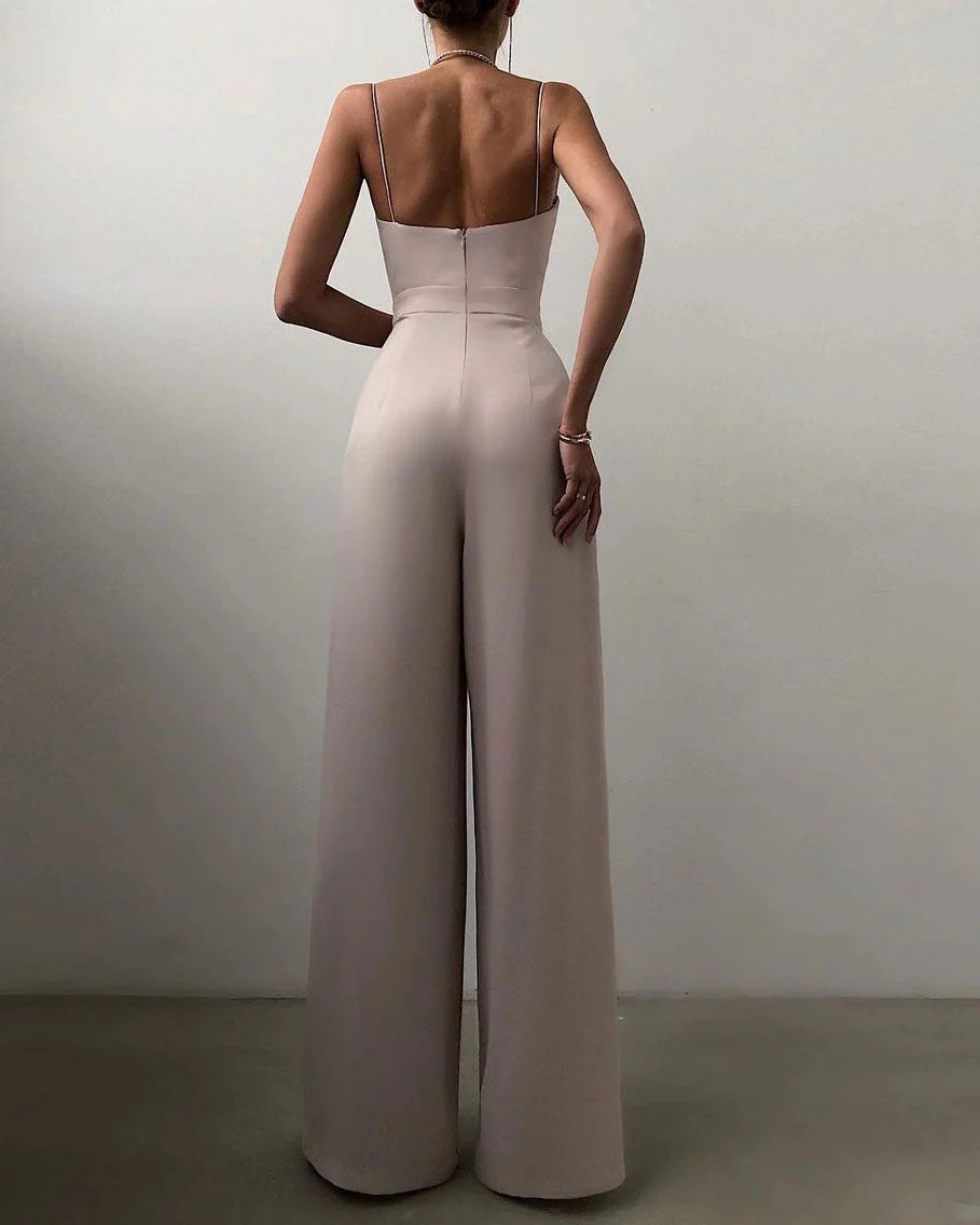 Breathable women's jumpsuit – high waist, straight leg, for summer events - Image 5