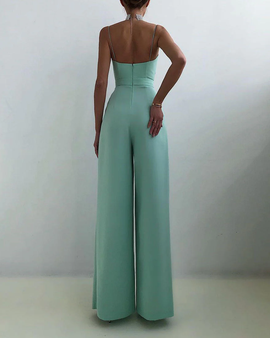 Breathable women's jumpsuit – high waist, straight leg, for summer events - Image 7