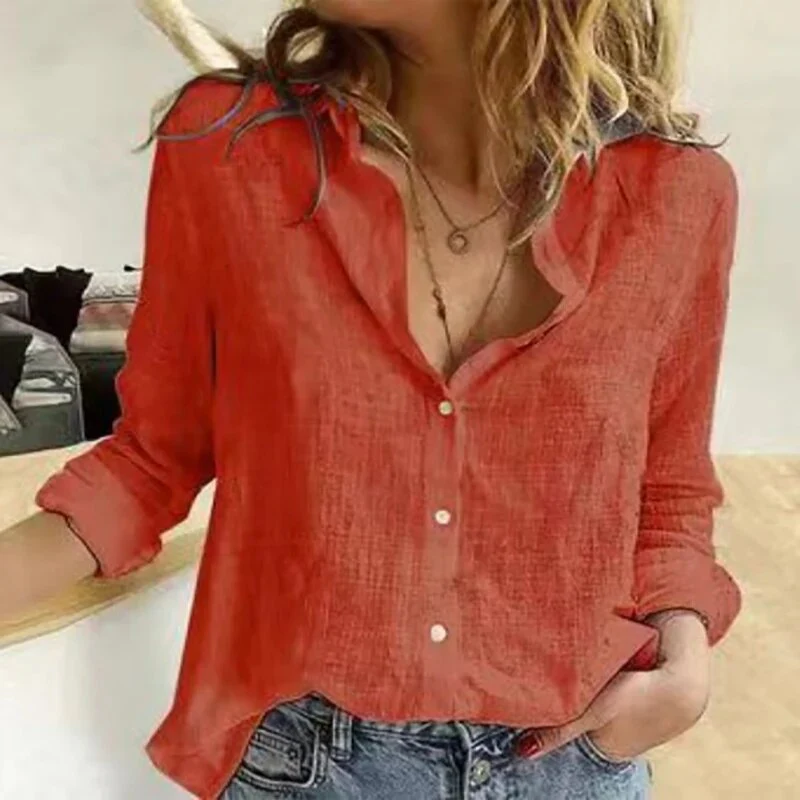 Breathable women's linen blouse – casual fit, lightweight, for summer outings - Image 11