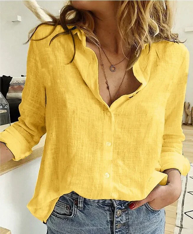 Breathable women's linen blouse – casual fit, lightweight, for summer outings - Image 5