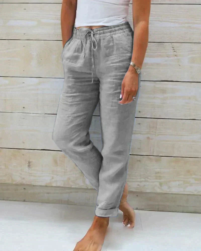 Breathable women's linen pants – relaxed fit, lightweight, for summer activities - Image 5