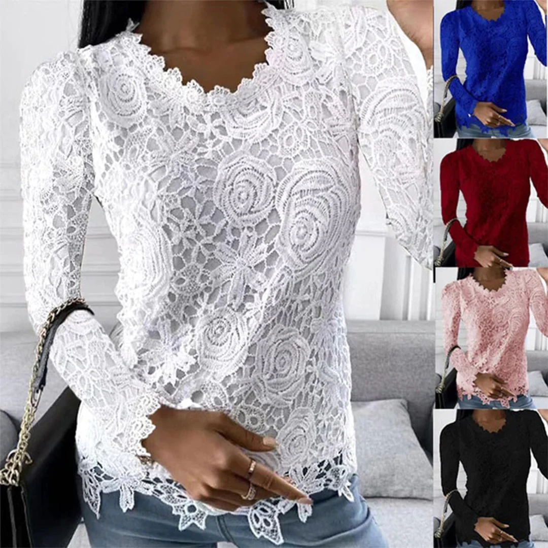 Breathable women's long-sleeve top – floral print, soft fabric, for year-round wear - Image 6