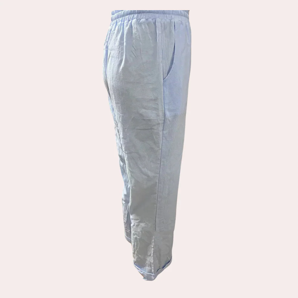 Breathable women's lounge pants – relaxed fit, cotton-linen blend, for summer - Image 2