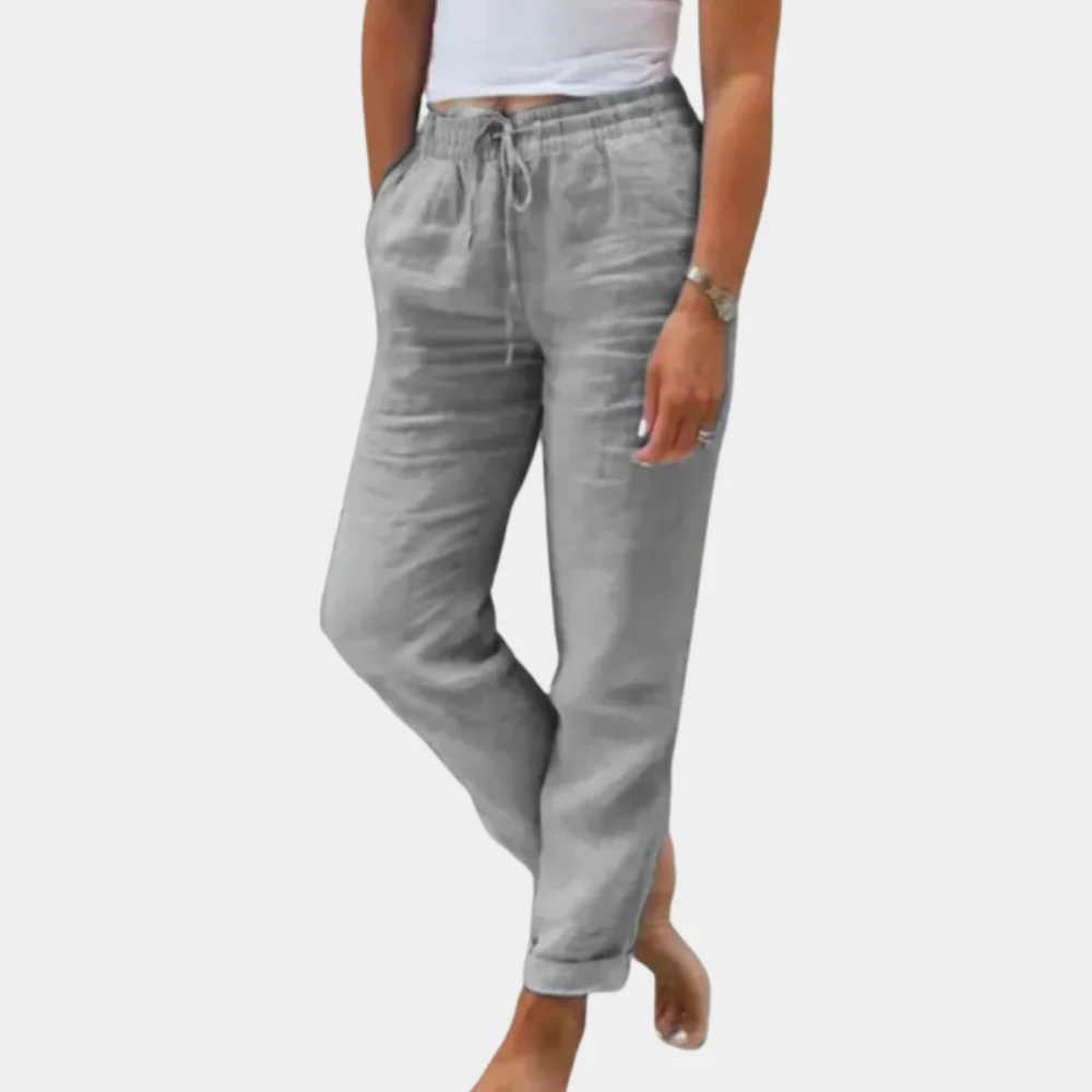 Breathable women's lounge pants – relaxed fit, cotton-linen blend, for summer - Image 6