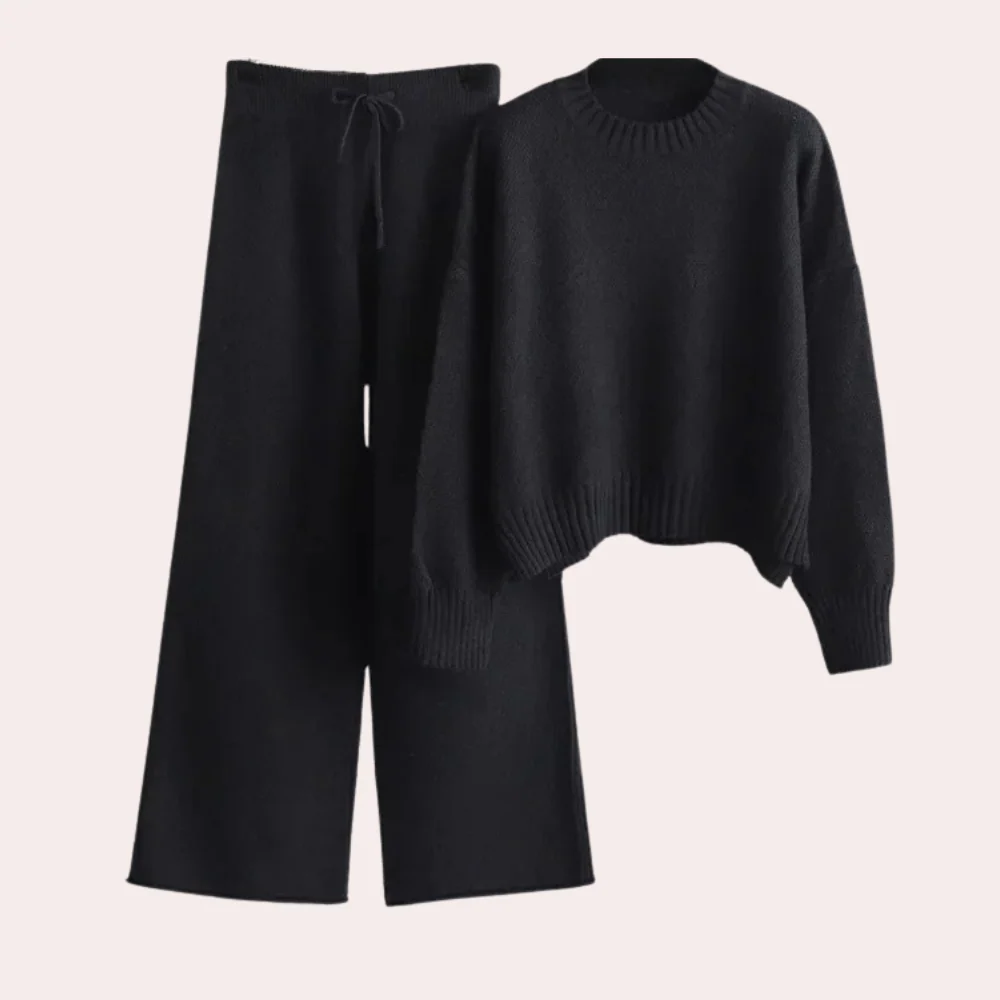 Breathable women's loungewear set – lightweight knit top and pants, ideal for spring and summer - Image 5