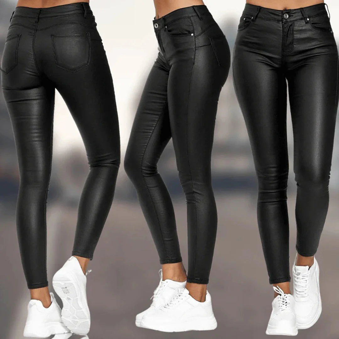 Breathable women's skinny jeans – high-waisted, stretchy material, for casual outings - Image 2