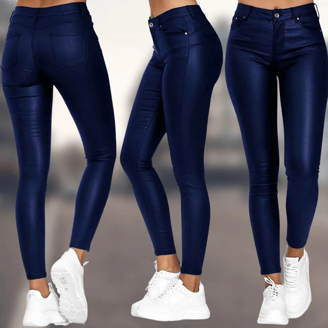 Breathable women's skinny jeans – high-waisted, stretchy material, for casual outings - Image 4