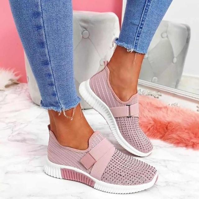 Breathable women's slip-on sneakers – adjustable strap, mesh, for casual wear - Image 10