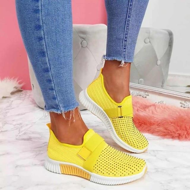 Breathable women's slip-on sneakers – adjustable strap, mesh, for casual wear - Image 8
