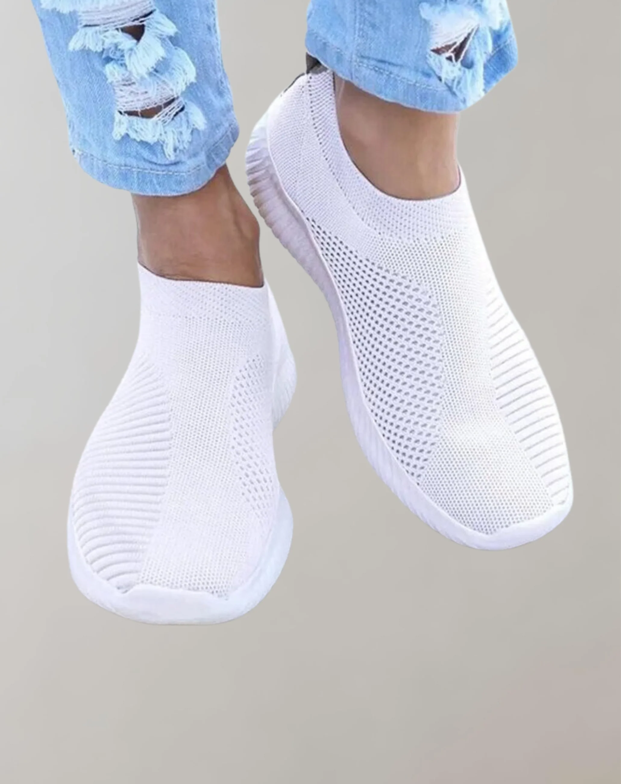 Breathable women's sneakers – lightweight mesh upper, for active lifestyle