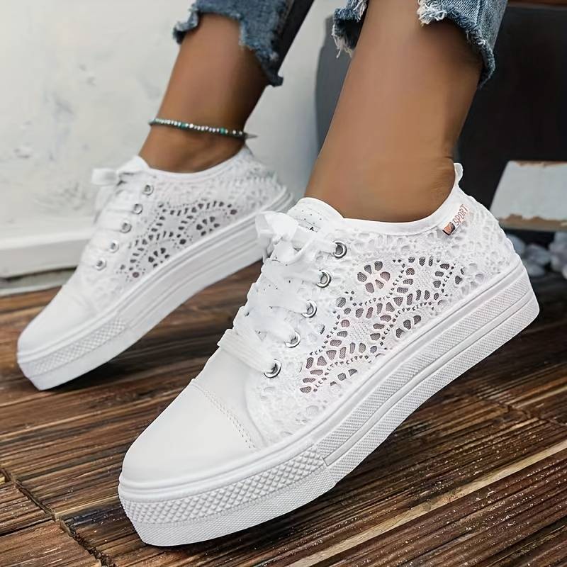 Breathable women's sneakers – unique cutout design, lightweight, for casual outings - Image 4