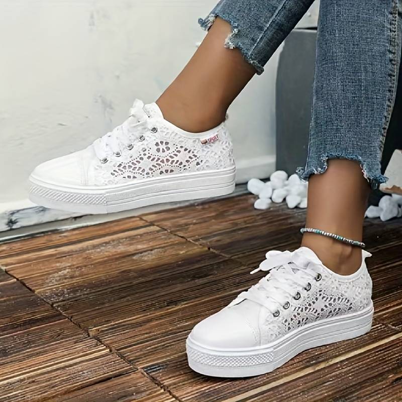 Breathable women's sneakers – unique cutout design, lightweight, for casual outings - Image 5