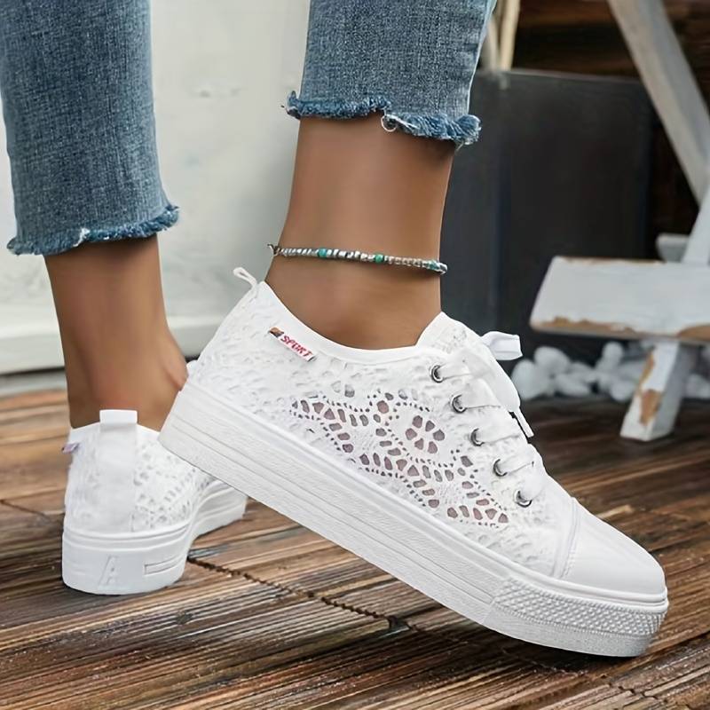 Breathable women's sneakers – unique cutout design, lightweight, for casual outings - Image 6