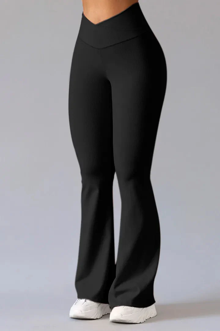 Breathable women's sport pants – asymmetrical design, cotton-polyester blend, for fitness and leisure