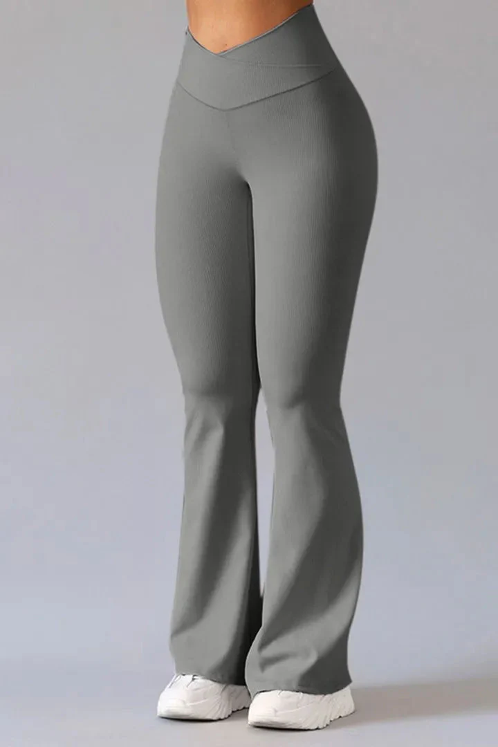 Breathable women's sport pants – asymmetrical design, cotton-polyester blend, for fitness and leisure - Image 3