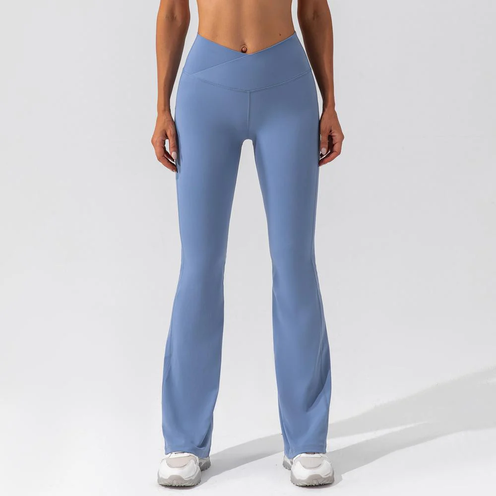 Breathable women's sport pants – asymmetrical design, cotton-polyester blend, for fitness and leisure - Image 6