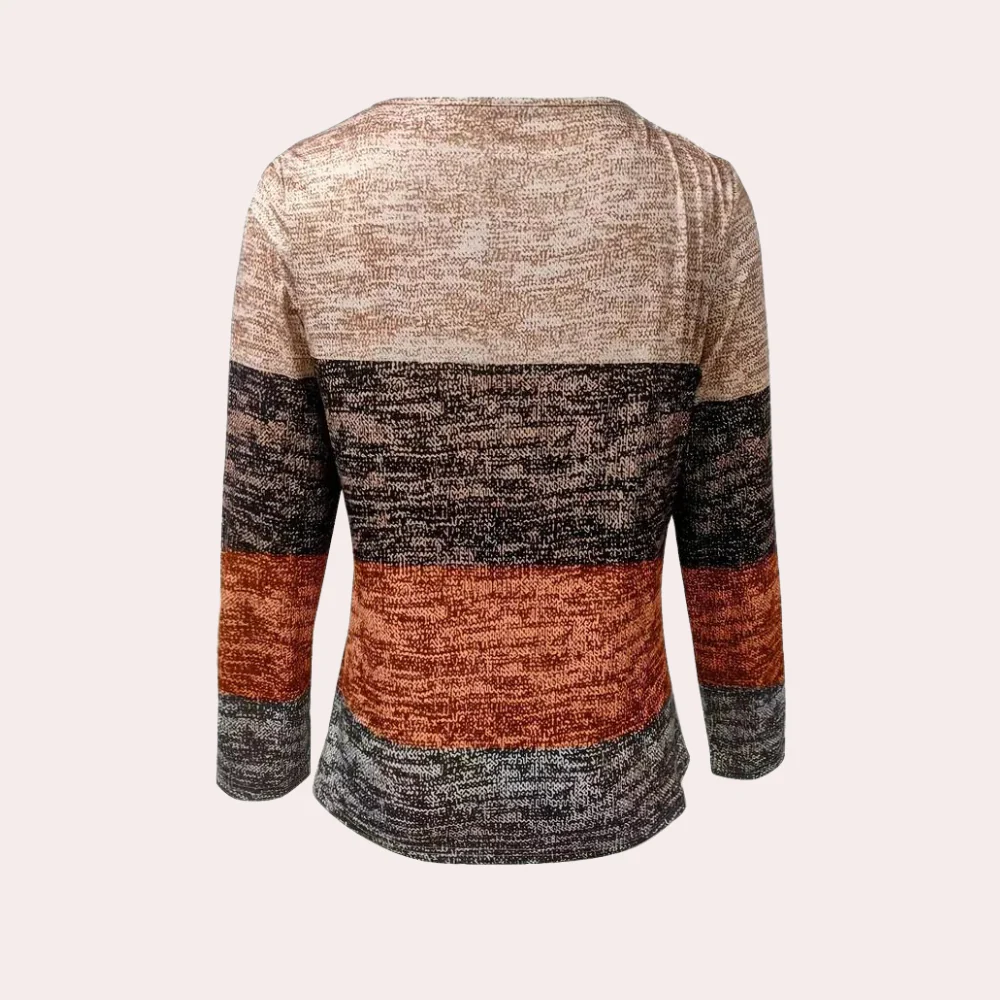 Breathable women's tunic top – relaxed fit with half-zipper, cotton blend, for everyday wear - Image 3