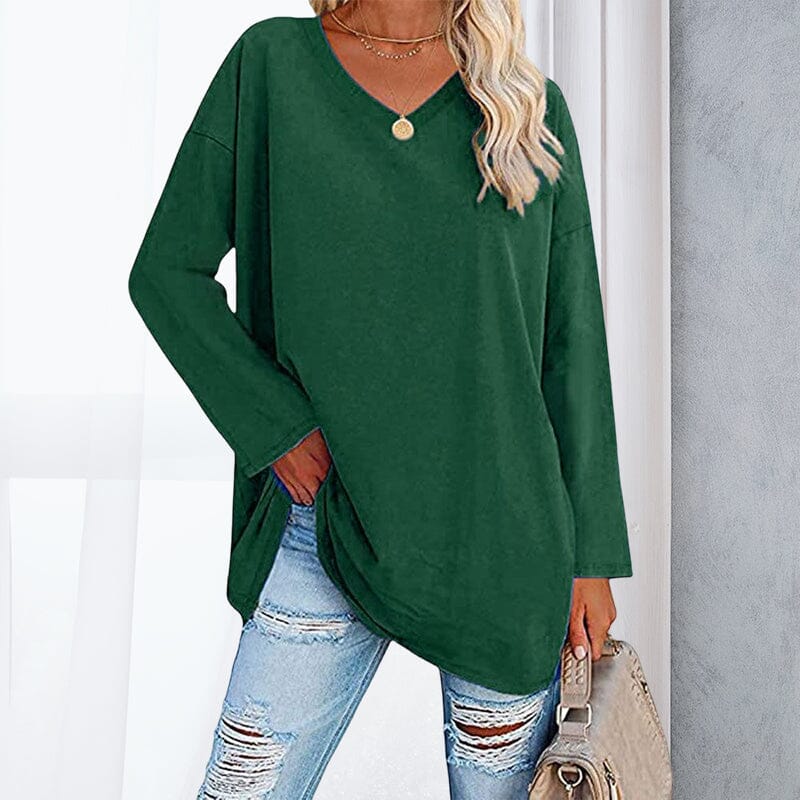 Breathable women's V-neck T-shirt – relaxed fit, cotton, for spring and summer - Image 10