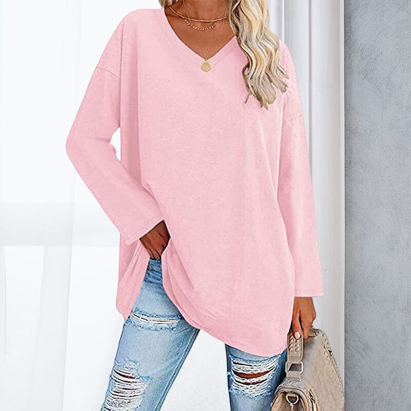 Breathable women's V-neck T-shirt – relaxed fit, cotton, for spring and summer - Image 11