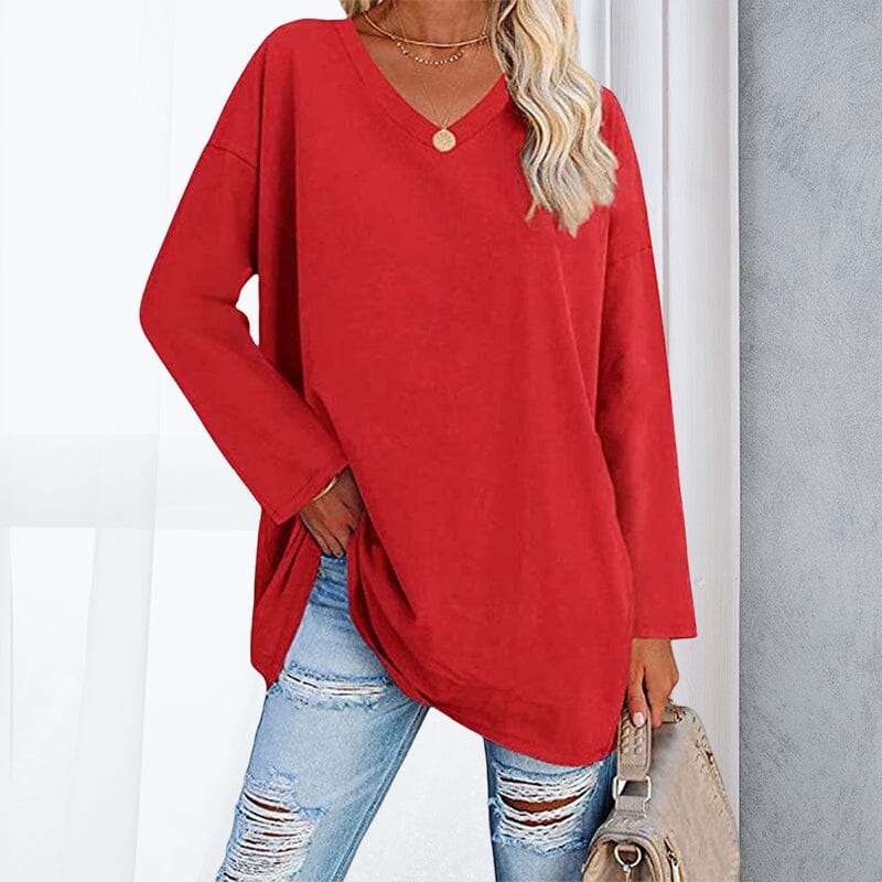 Breathable women's V-neck T-shirt – relaxed fit, cotton, for spring and summer - Image 12