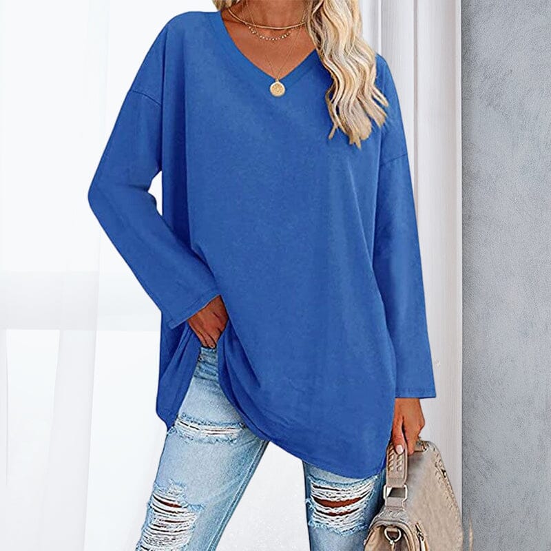 Breathable women's V-neck T-shirt – relaxed fit, cotton, for spring and summer - Image 13