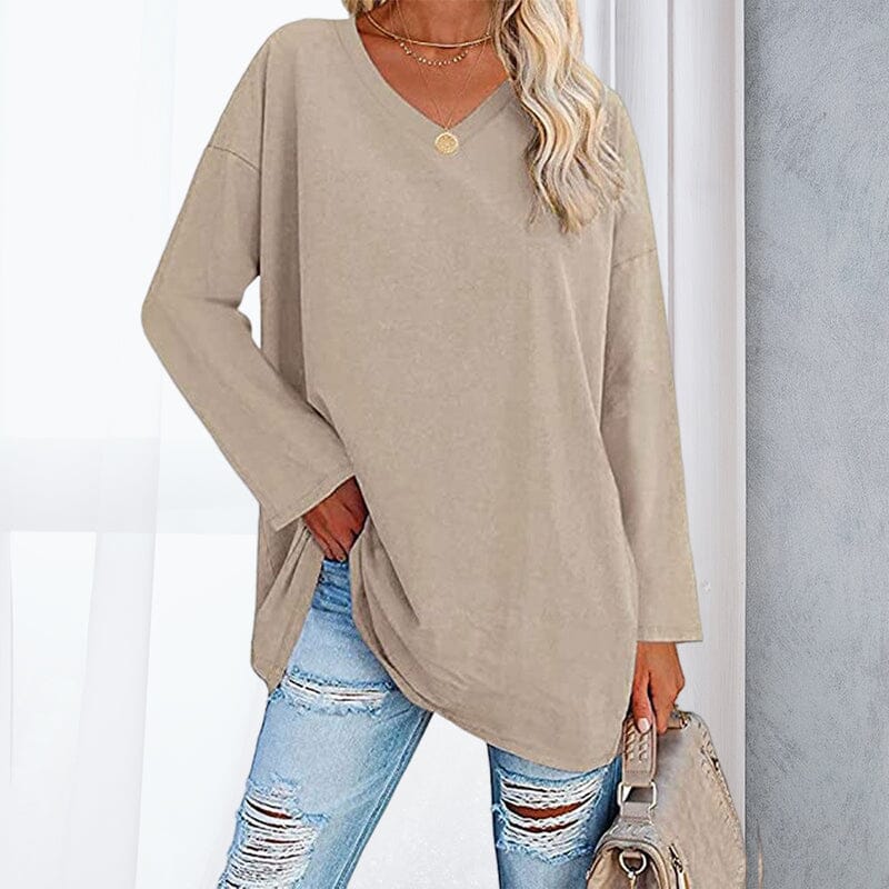Breathable women's V-neck T-shirt – relaxed fit, cotton, for spring and summer - Image 14