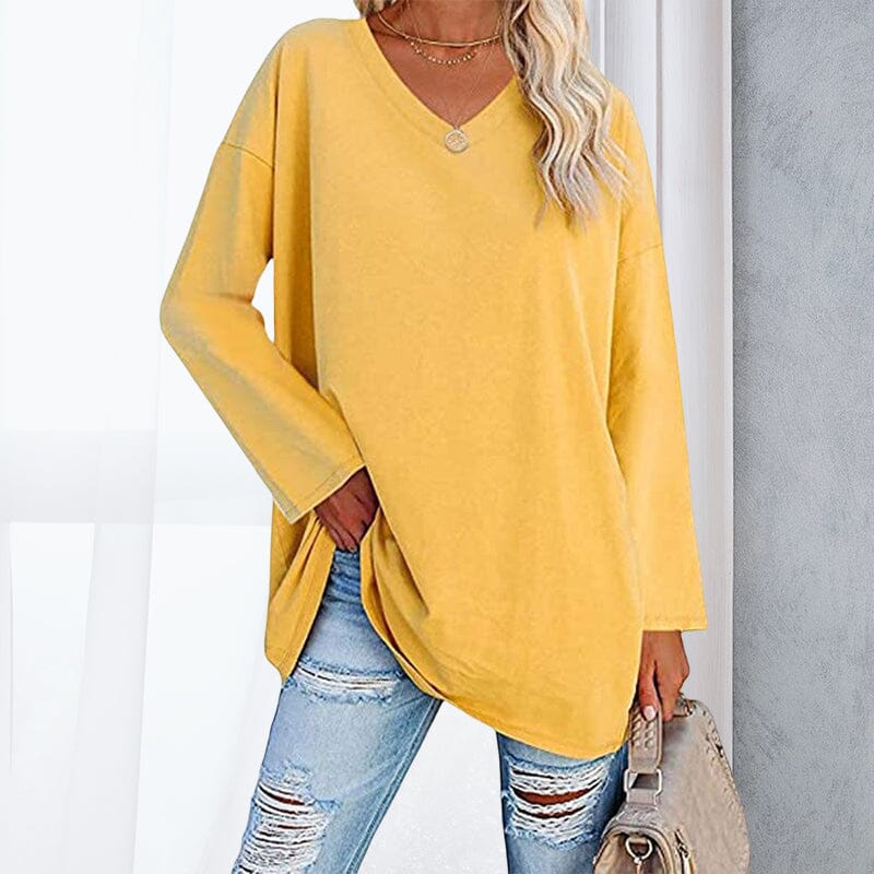 Breathable women's V-neck T-shirt – relaxed fit, cotton, for spring and summer - Image 15