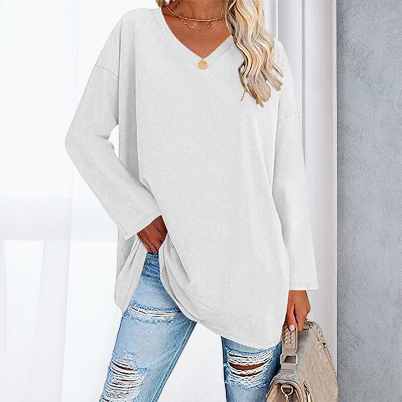Breathable women's V-neck T-shirt – relaxed fit, cotton, for spring and summer - Image 16