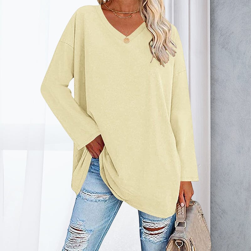 Breathable women's V-neck T-shirt – relaxed fit, cotton, for spring and summer - Image 17