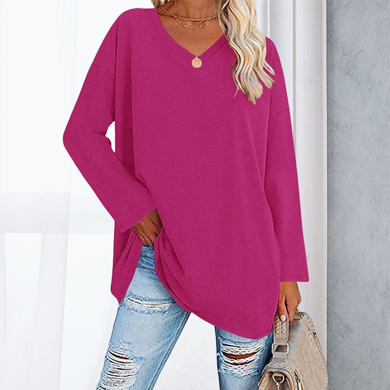 Breathable women's V-neck T-shirt – relaxed fit, cotton, for spring and summer - Image 18