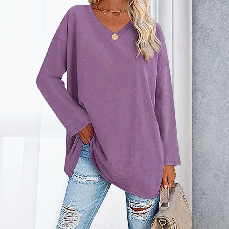 Breathable women's V-neck T-shirt – relaxed fit, cotton, for spring and summer - Image 19