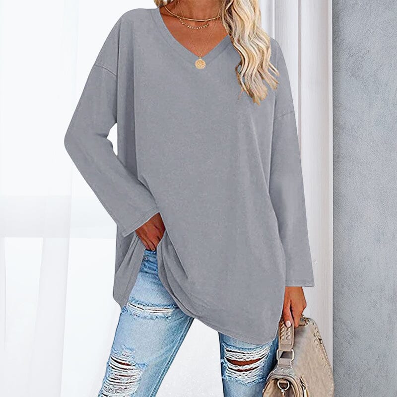 Breathable women's V-neck T-shirt – relaxed fit, cotton, for spring and summer - Image 20