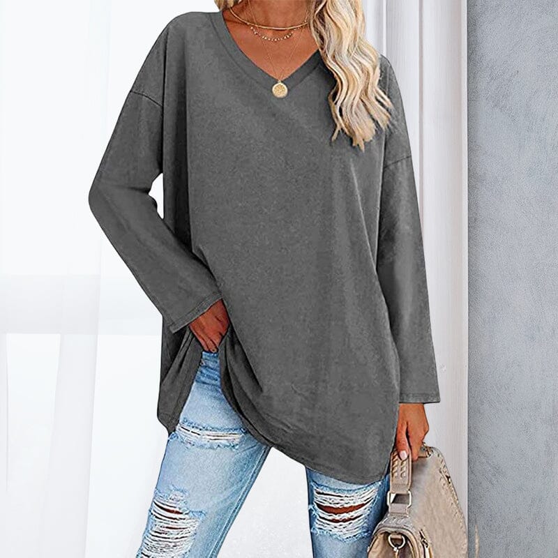 Breathable women's V-neck T-shirt – relaxed fit, cotton, for spring and summer - Image 21