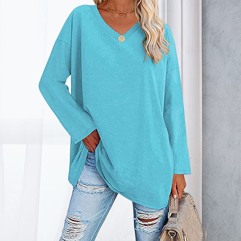 Breathable women's V-neck T-shirt – relaxed fit, cotton, for spring and summer - Image 22