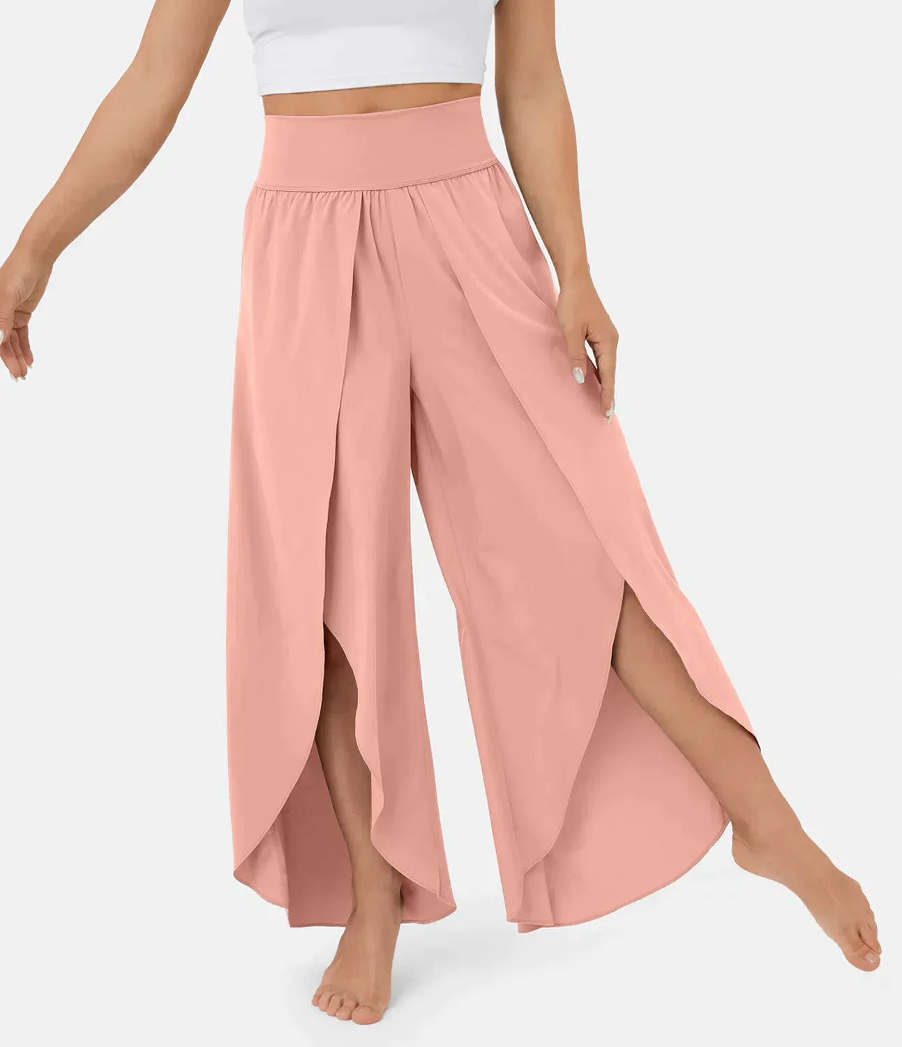 Breathable women's wide-leg pants – flowy silhouette, lightweight material, for summer - Image 9
