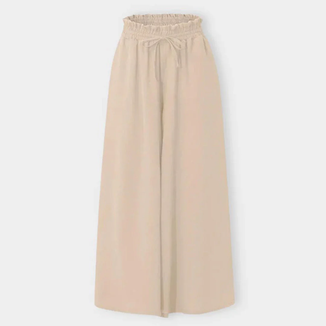Breathable women's wide-leg pants – high-waisted, lightweight fabric, for summer outings - Image 9